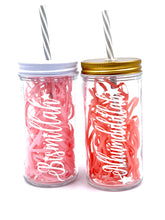Load image into Gallery viewer, Bismillah latte glass w/ straw