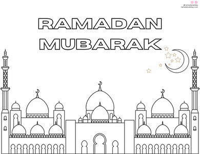 Ramadan Mubarak Coloring Page FREE PRINTABLE