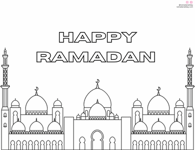 Happy Ramadan Coloring Page FREE PRINTABLE