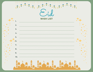 Eid Wish List | FREE Printable