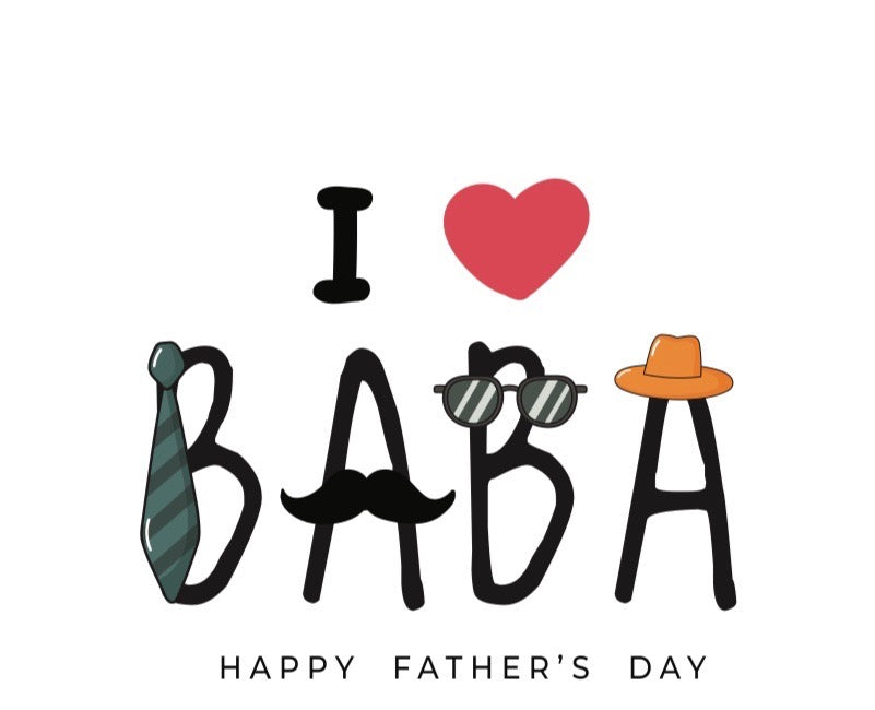 I heart Baba | Fathers Day Card | digital download