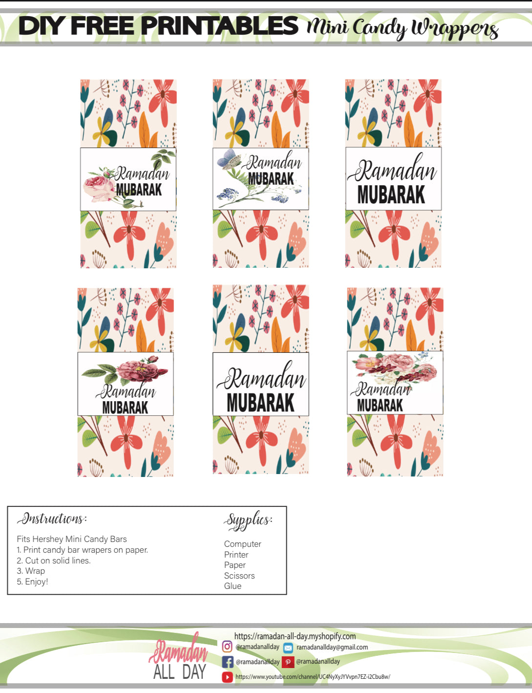 FREE Ramadan Candy Wrappers Printable – Ramadan all day