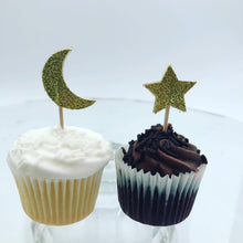 Load image into Gallery viewer, Moon star cupcake toppers | set of 6